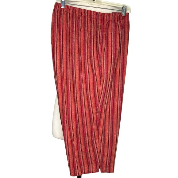 Sag Harbor women’s 1X capris striped elastic waist wide leg colorful pocket - Picture 9 of 12